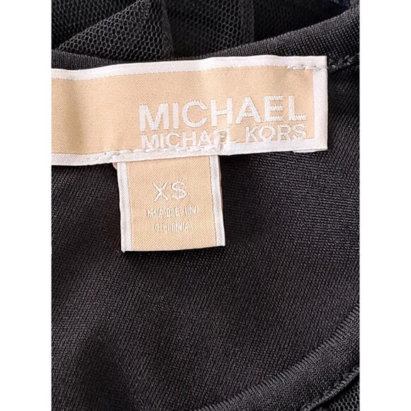 MICHAEL Michael Kors Forget Me Not Floral Blouse-Black-Multi Orchid Haze XS - Picture 9 of 9